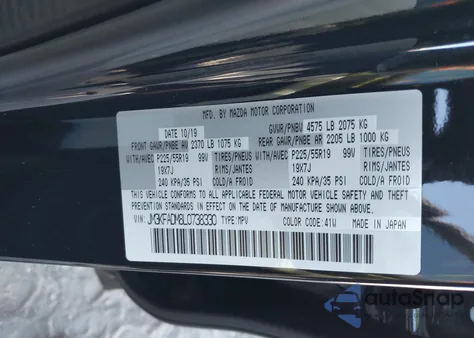 2020 Mazda Cx-5 Grand Touring из США, поврежденный, VIN JM3KFADM8L0738330